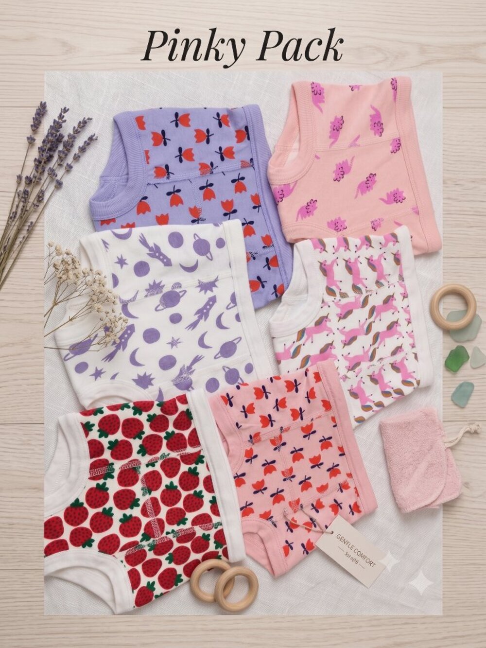 Pinky Pack Girls' Breathable Underwear & Training Pants Cotton Printed Size - S